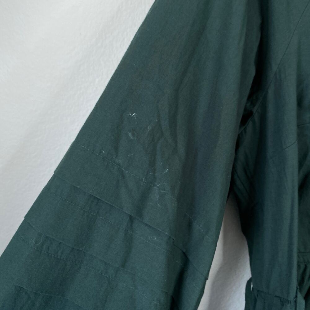 MADEWELL Petite Crinkle Poplin Wrap Mini Dress Dark Palm Green Size Small P PS - Picture 7 of 11